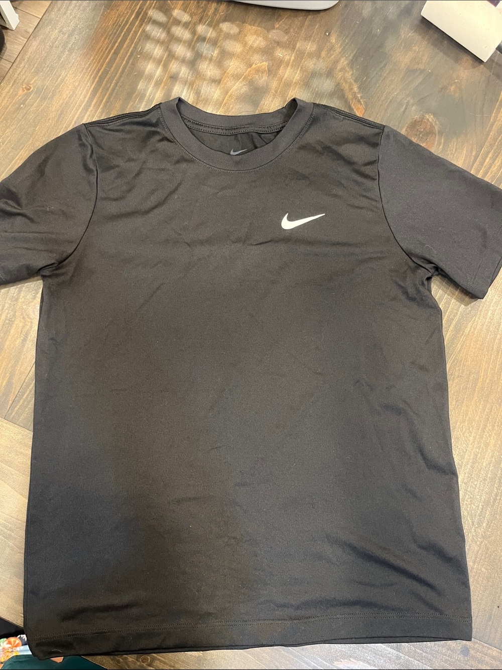 Nike Boys  Black Dri-FIT Tee with Swoosh Logo